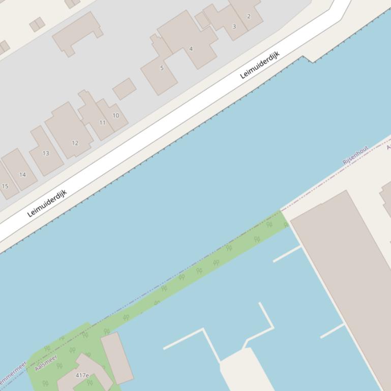 Kaart van de Ringvaart-Leimuiderdijk.