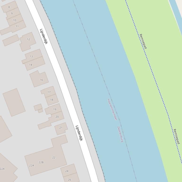 Kaart van de Ringvaart-Lijnderdijk.