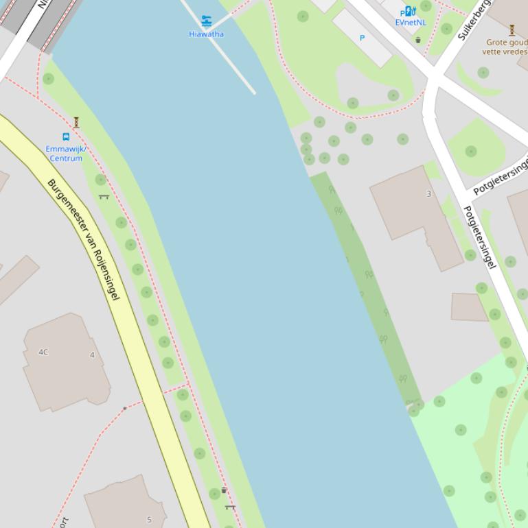 Kaart van de Stadsgracht.