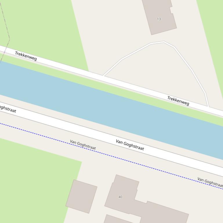 Kaart van  Verlengde Hoogeveensche Vaart.