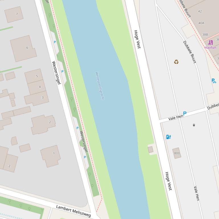Kaart van de Westerpoortsgracht.