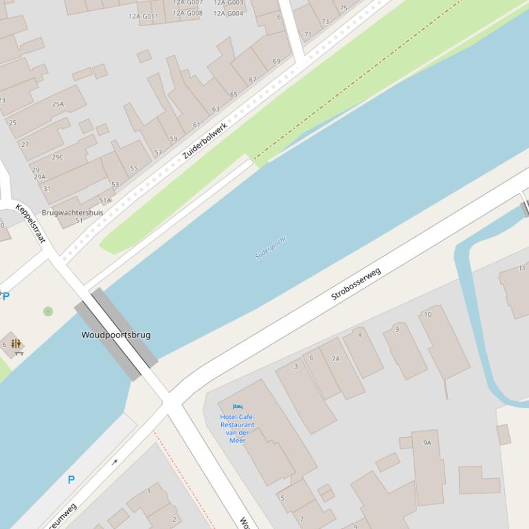 Kaart van de Zuidergracht.