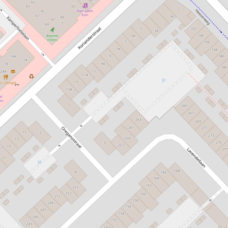 Kaart van de 1e Akkermuntstraat.