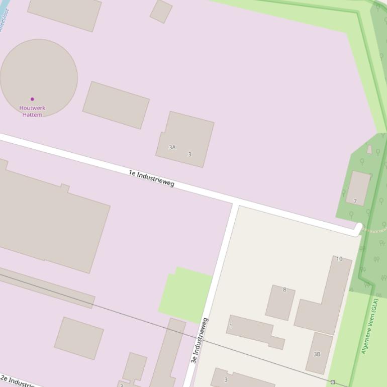 Kaart van de 1e Industrieweg.