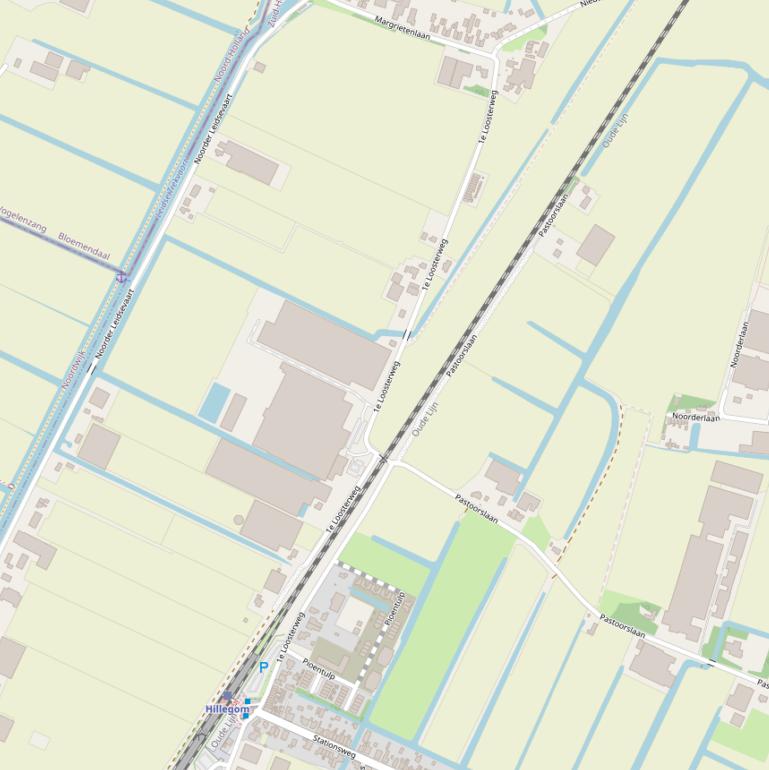 Kaart van de 1e Loosterweg.