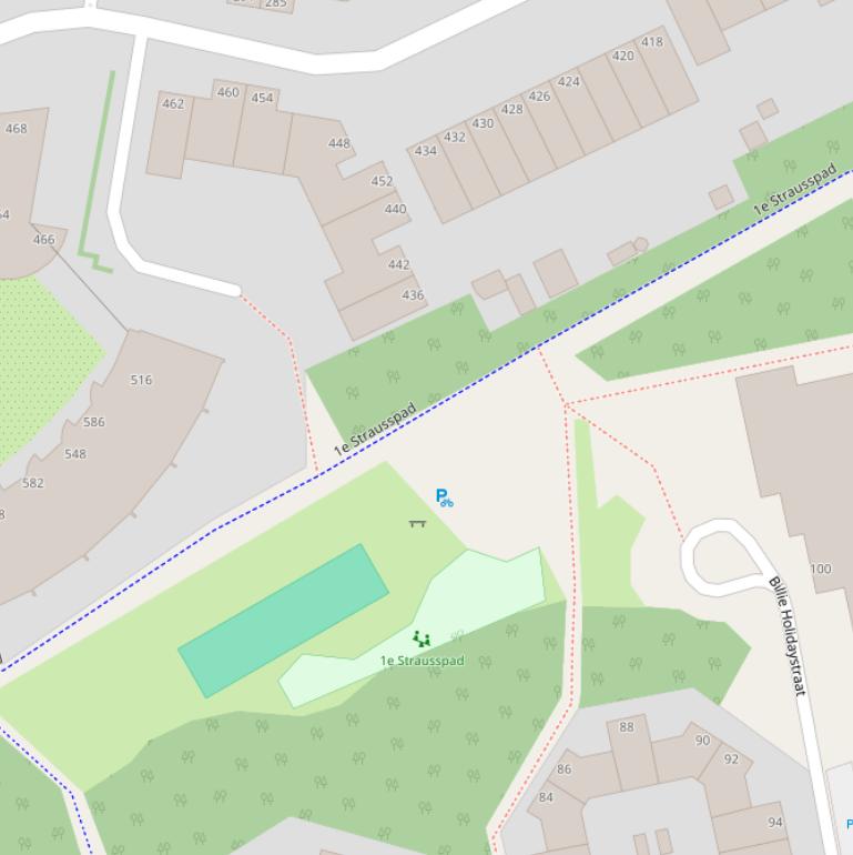 Kaart van het 1e Strausspad.