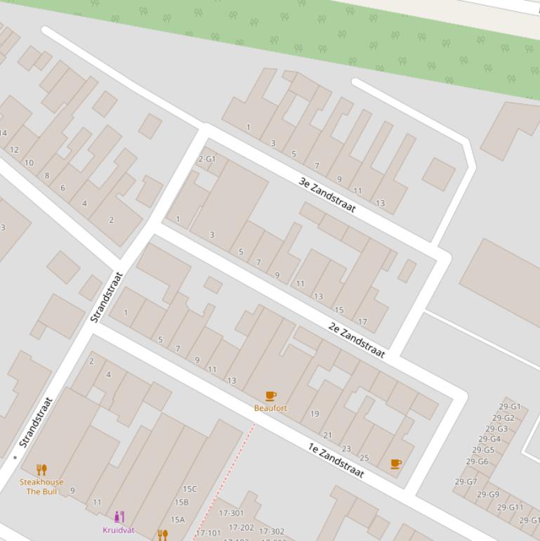 Kaart van de 2e Zandstraat.