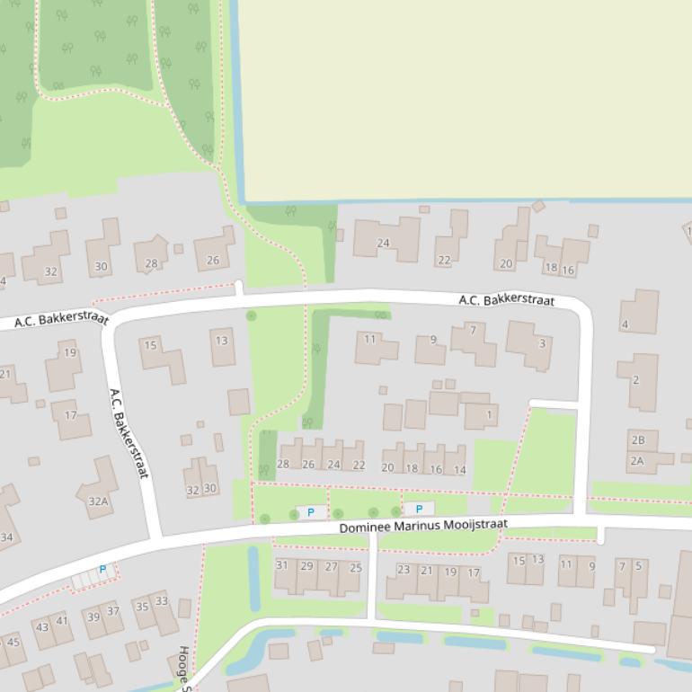 Kaart van de A.C. Bakkerstraat.