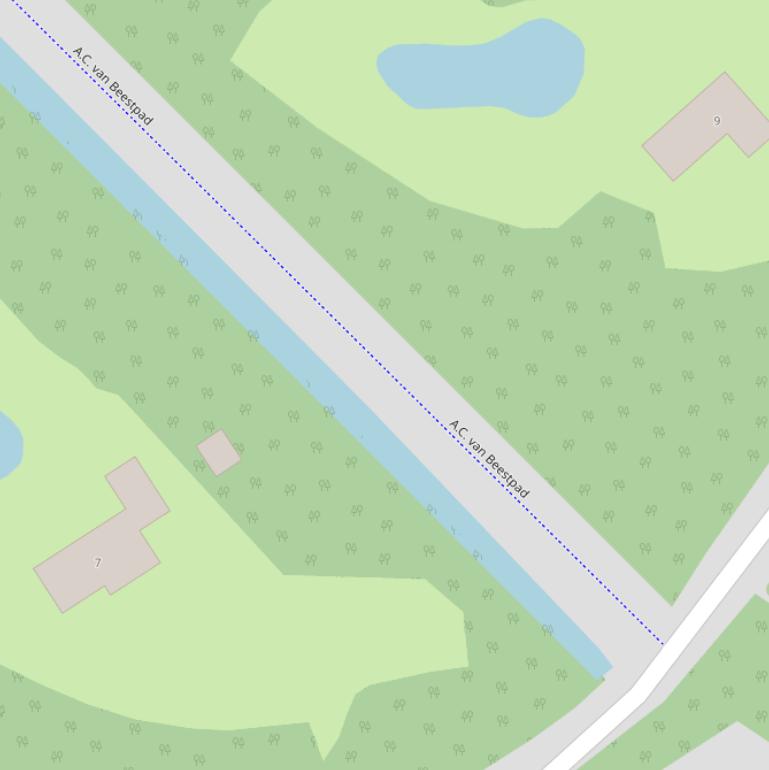 Kaart van het A.C. van Beestpad.