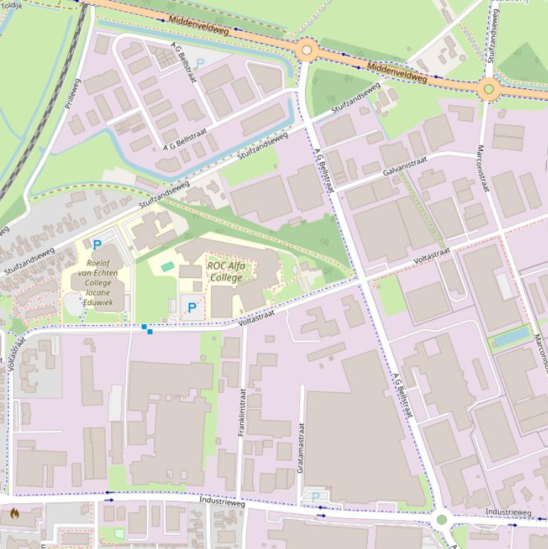 Kaart van de A G Bellstraat.