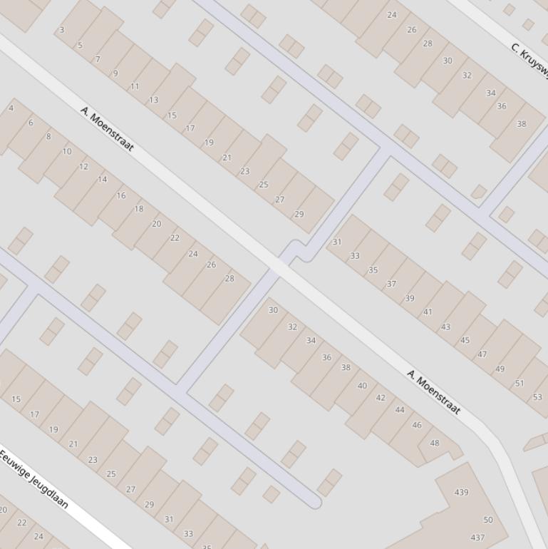 Kaart van de A. Moenstraat.
