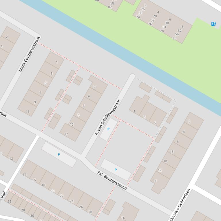 Kaart van de A. van Scheltemastraat.