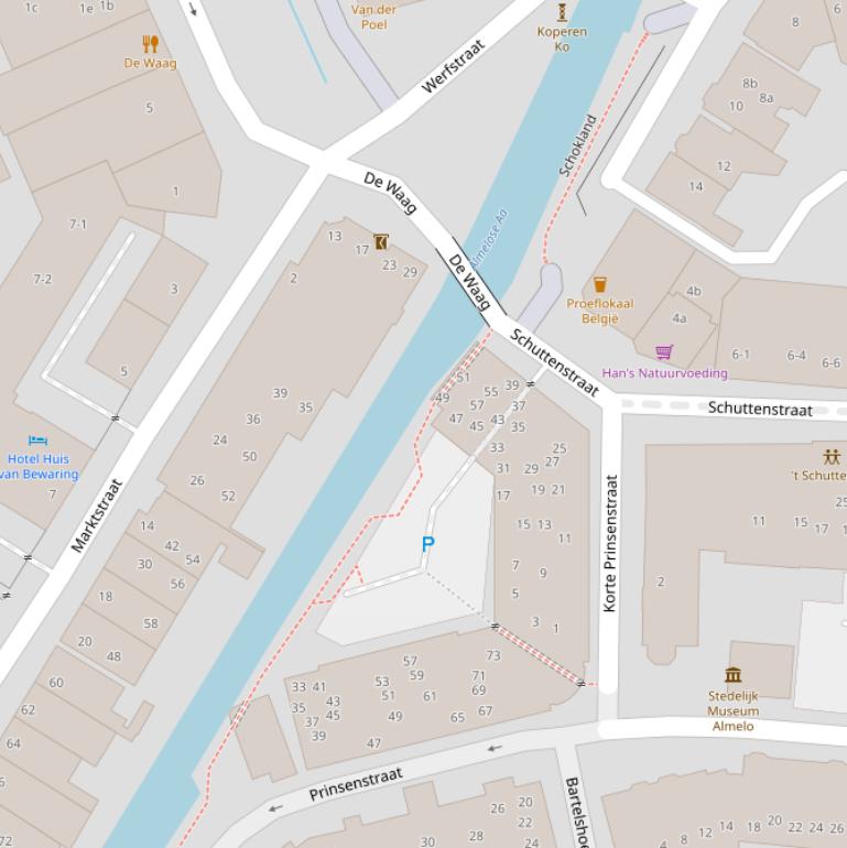 Kaart van de Aa-kade.