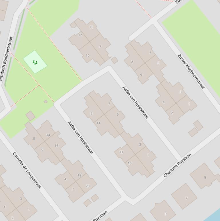 Kaart van de Aafke van Hulststraat.