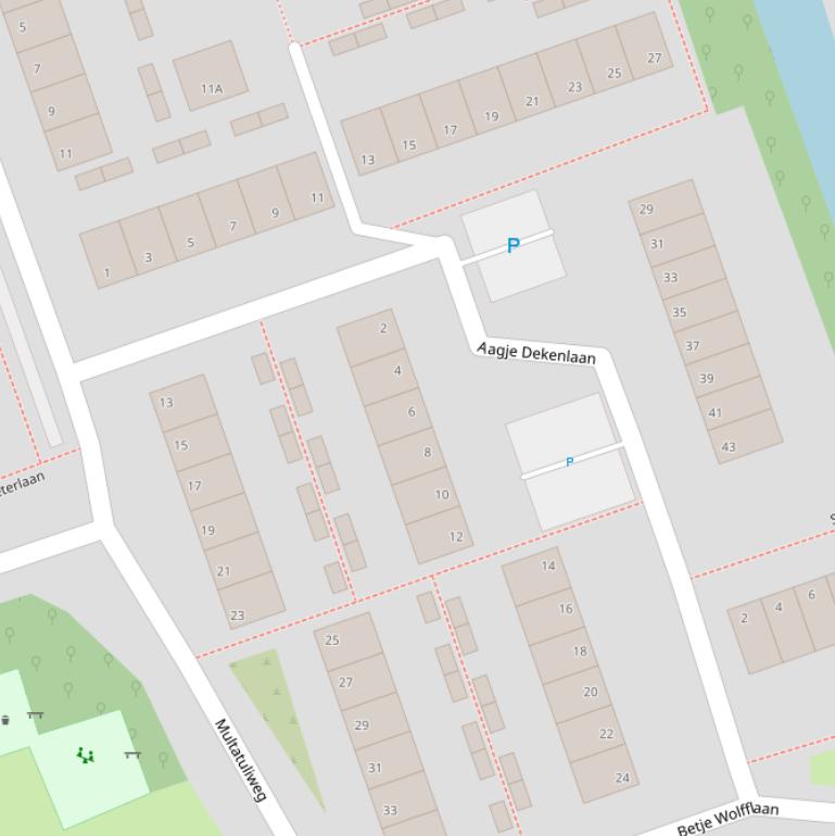 Kaart van de Aagje Dekenlaan.