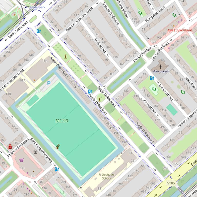 Kaart van de Aagje Dekenlaan.