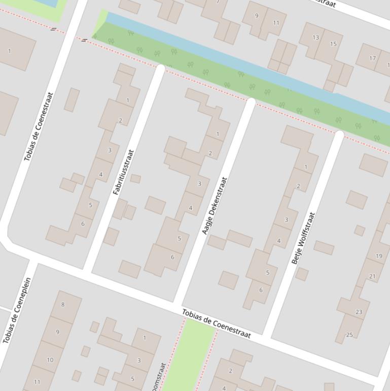 Kaart van de Aagje Dekenstraat.