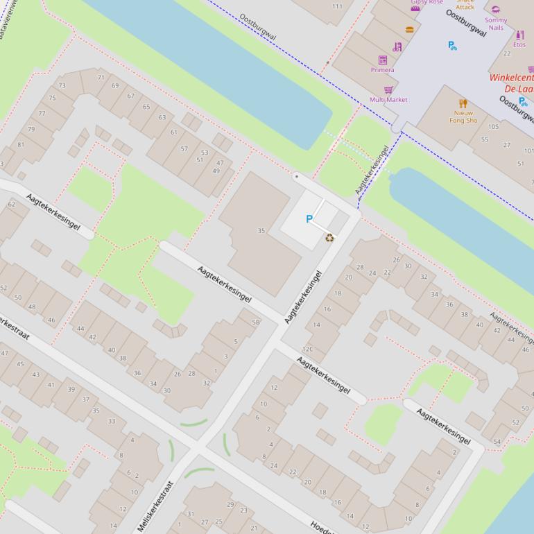 Kaart van de Aagtekerkesingel.