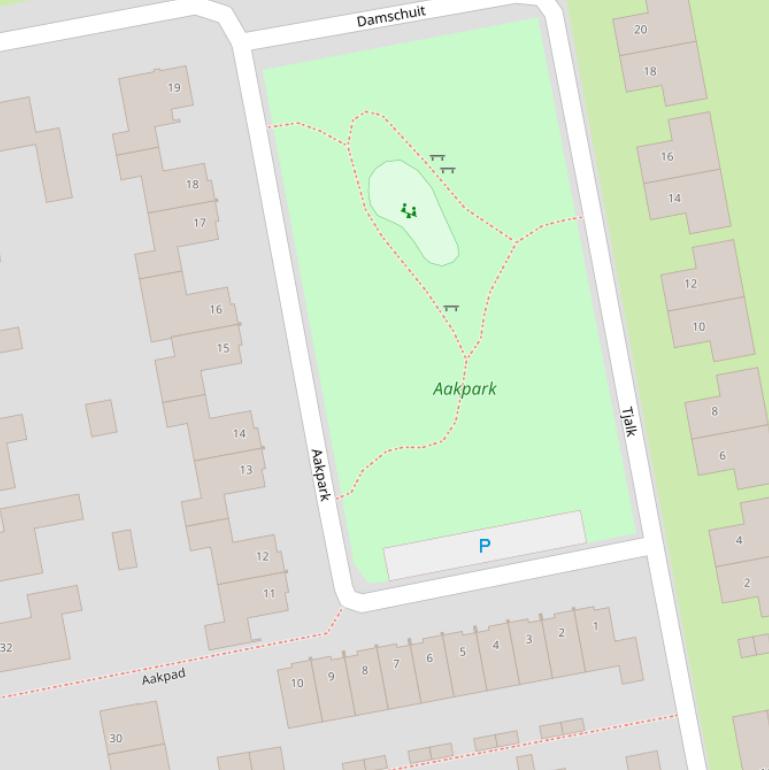 Kaart van het Aakpark.