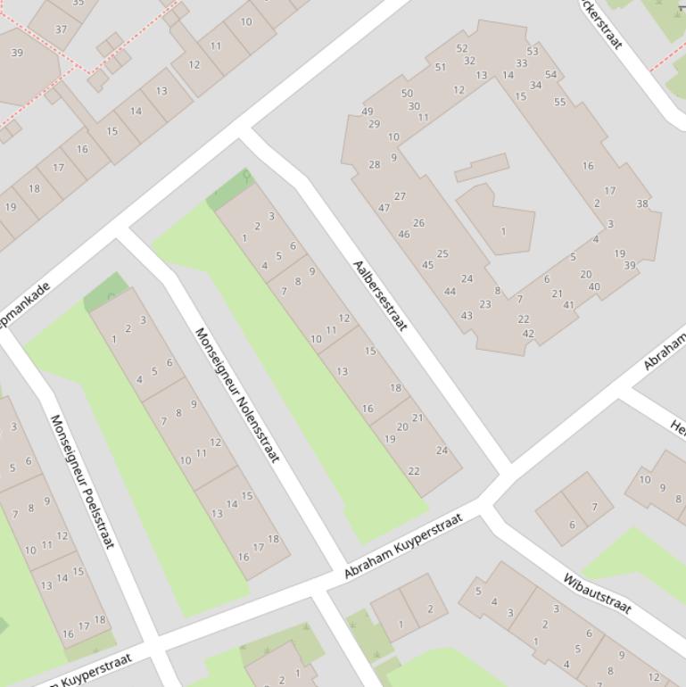 Kaart van de Aalbersestraat.