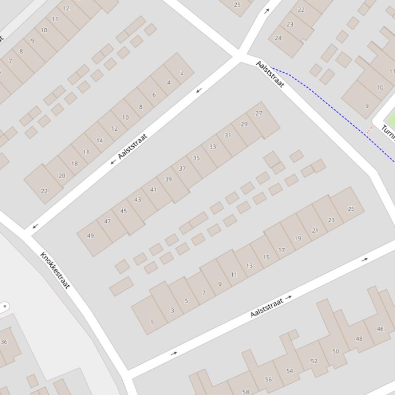Kaart van de Aalststraat.