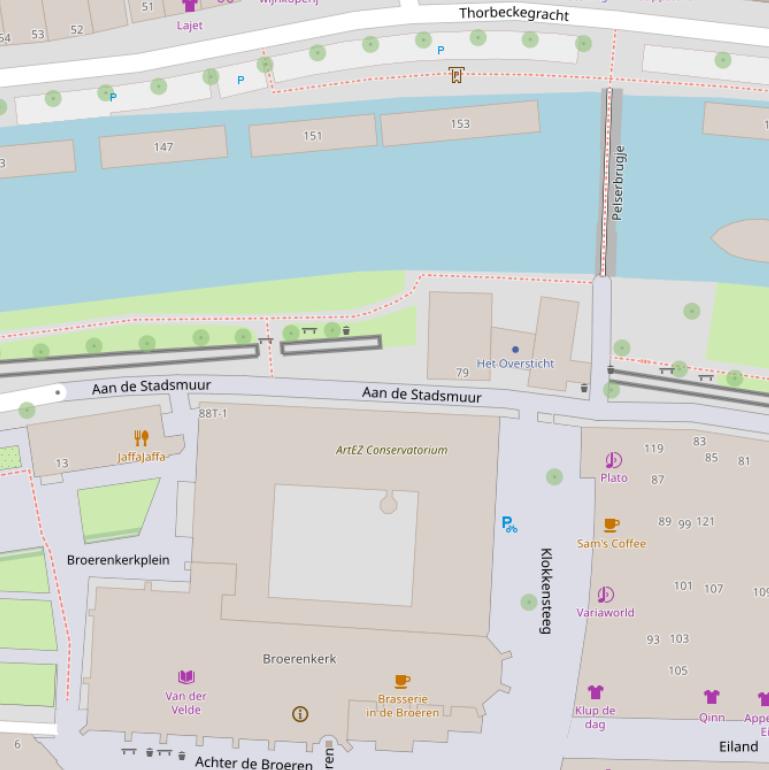 Kaart van  Aan de Stadsmuur.