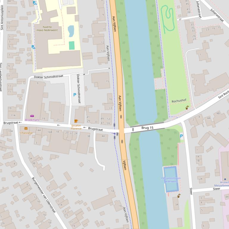 Kaart van  Aan Vijftien.