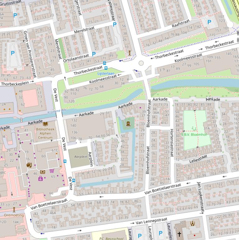 Kaart van de Aarkade.