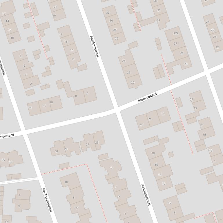 Kaart van de Aasdomstraat.