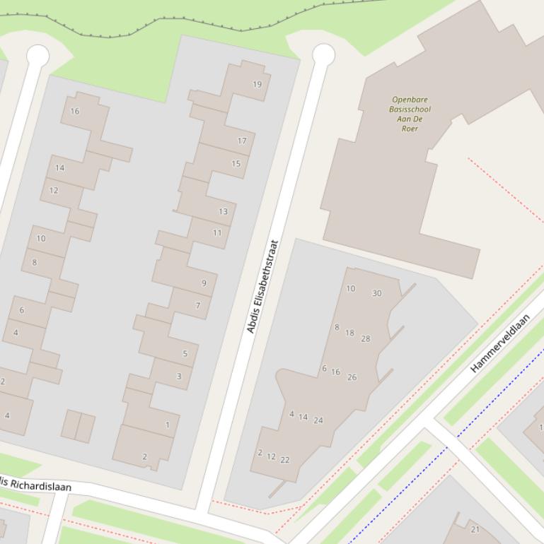 Kaart van de Abdis Elisabethstraat.