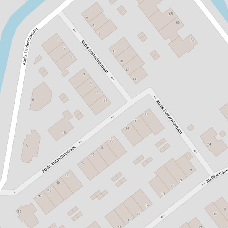 Kaart van de Abdis Eustachiastraat.