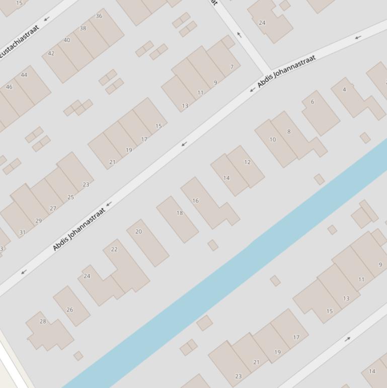 Kaart van de Abdis Johannastraat.
