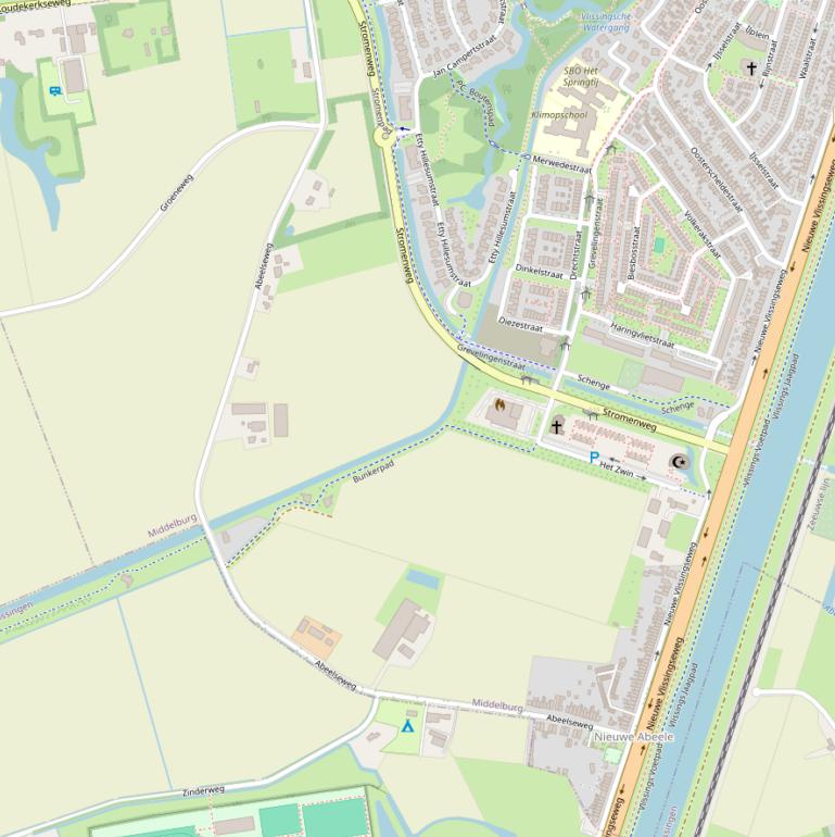 Kaart van de Abeelseweg.