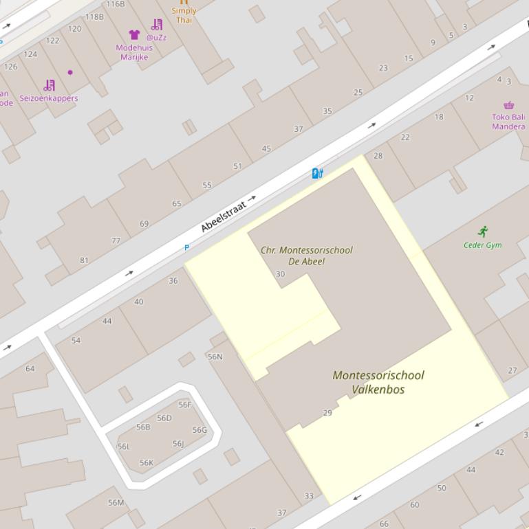 Kaart van de Abeelstraat.