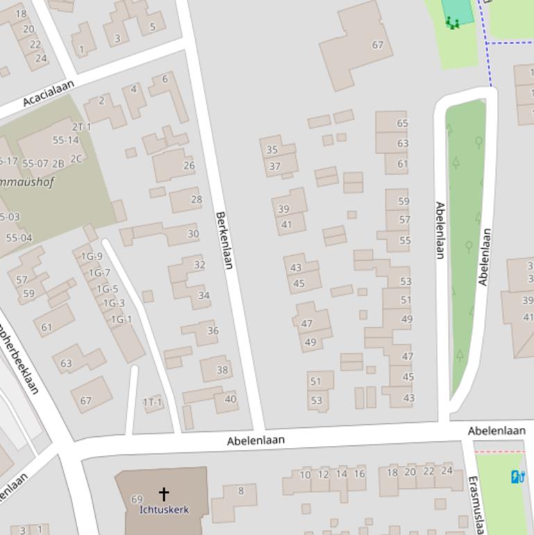 Kaart van de Abelenlaan.