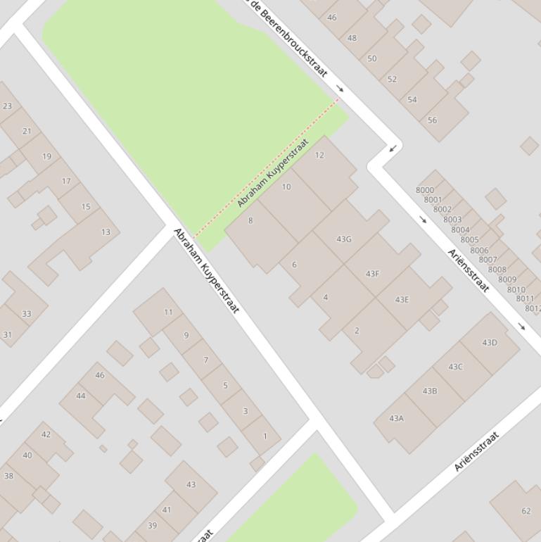 Kaart van de Abraham Kuyperstraat.