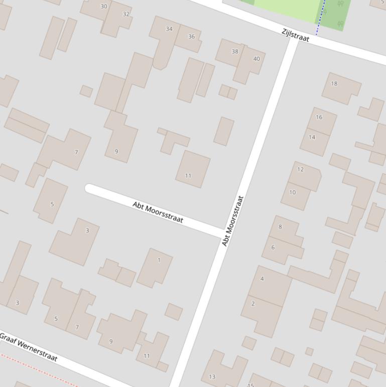 Kaart van de Abt Moorsstraat.