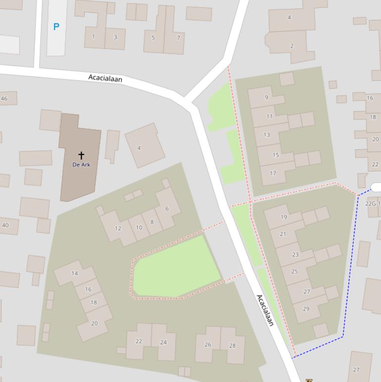 Kaart van de Acacialaan.