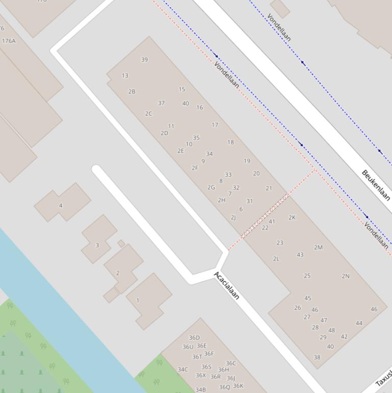 Kaart van de Acacialaan.