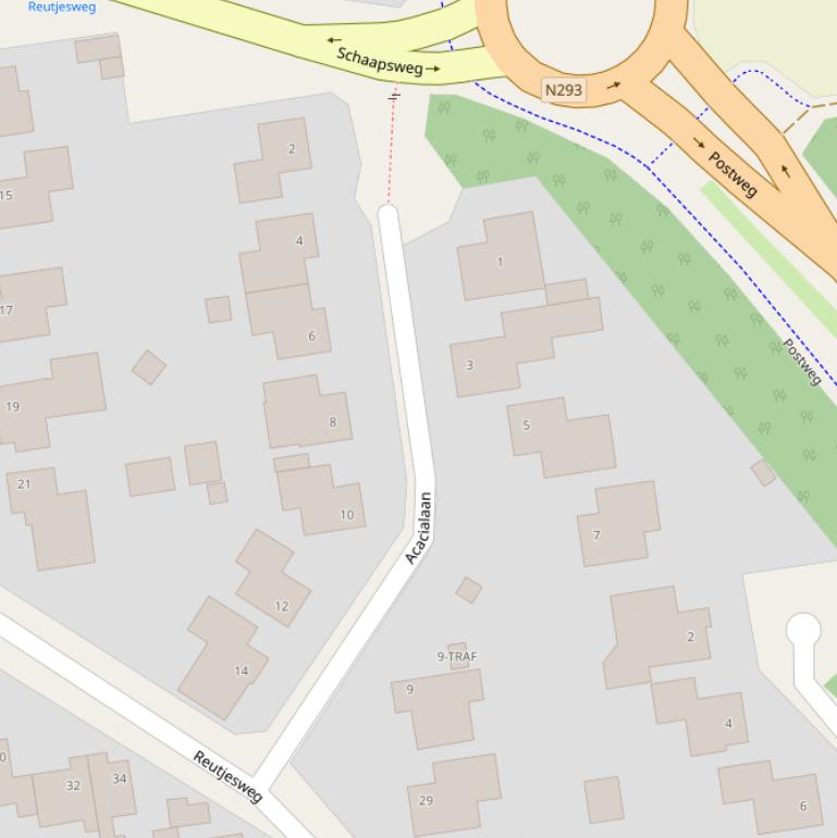 Kaart van de Acacialaan.
