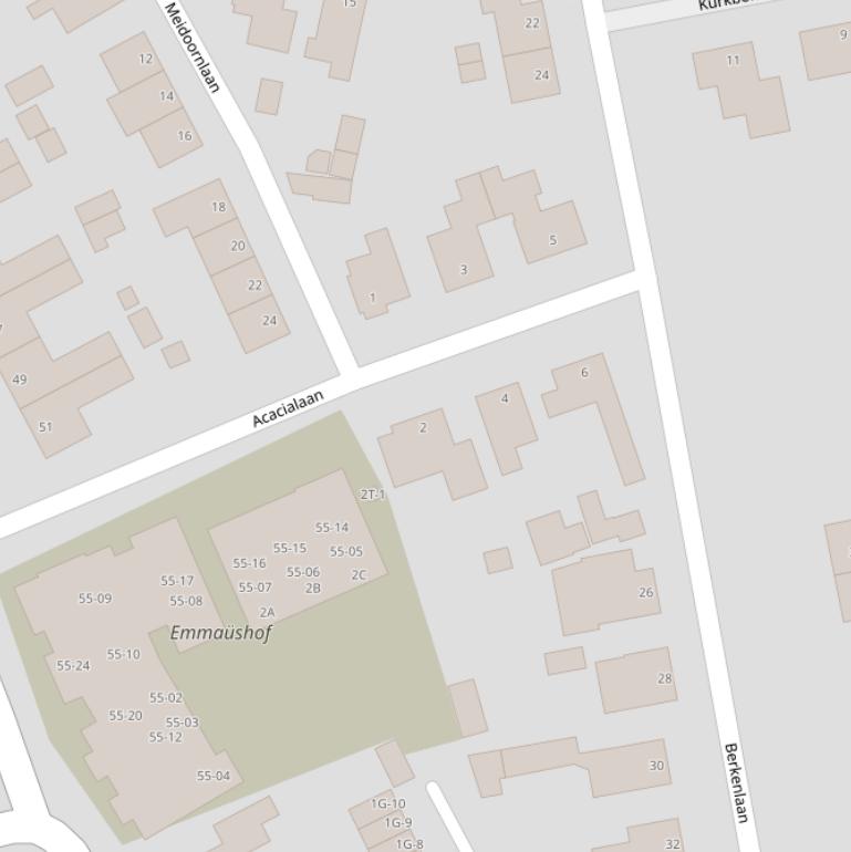 Kaart van de Acacialaan.