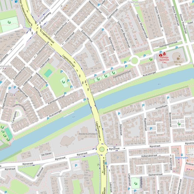 Kaart van de Acaciasingel.