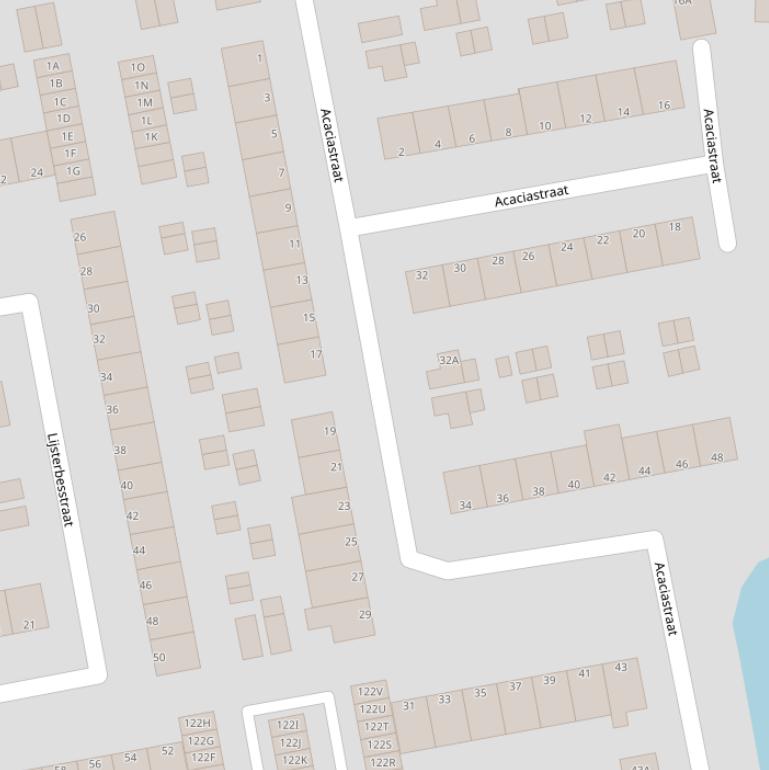 Kaart van de Acaciastraat.