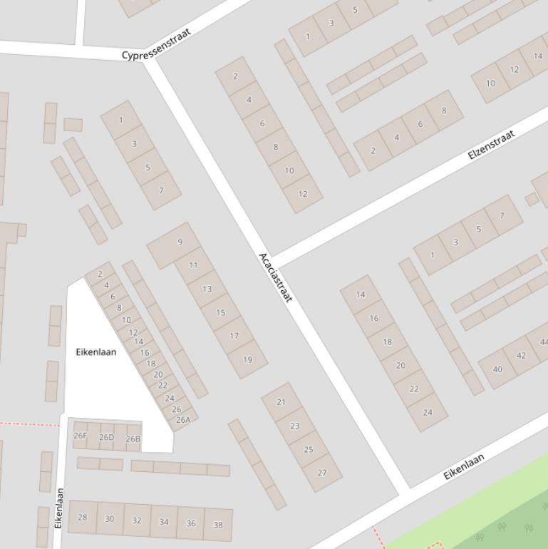 Kaart van de Acaciastraat.