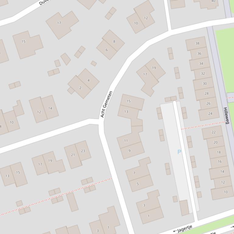 Kaart van  Acht Gemeten.