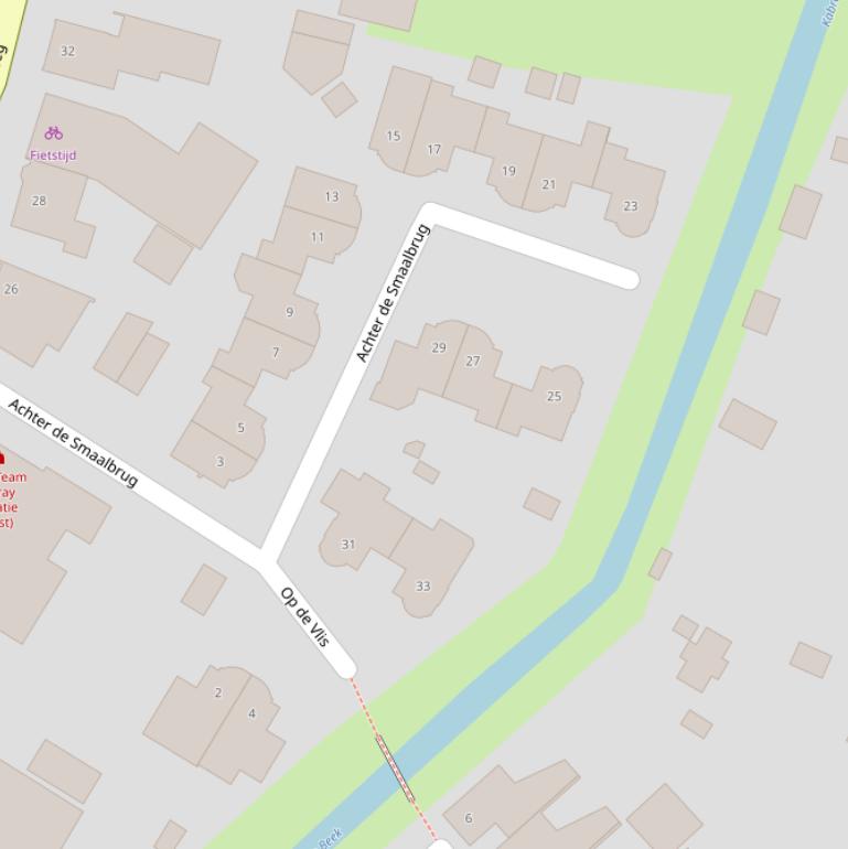 Kaart van  Achter de Smaalbrug.