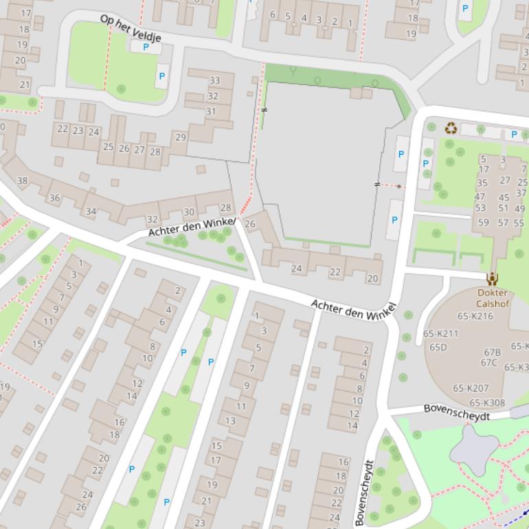 Kaart van  Achter den Winkel.