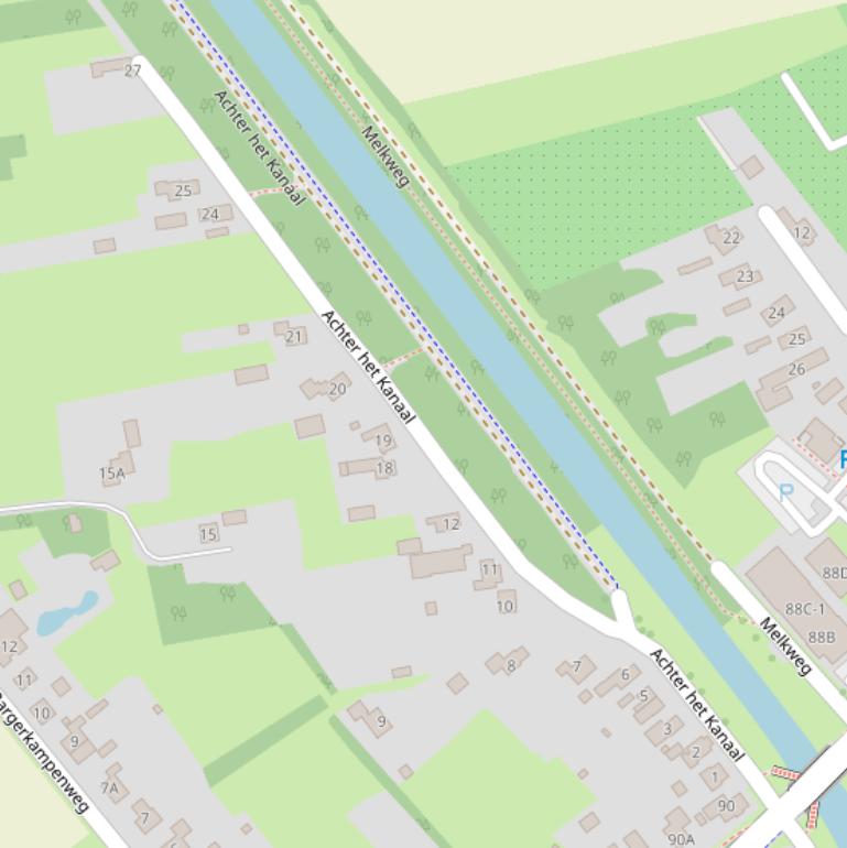 Kaart van  Achter het Kanaal.