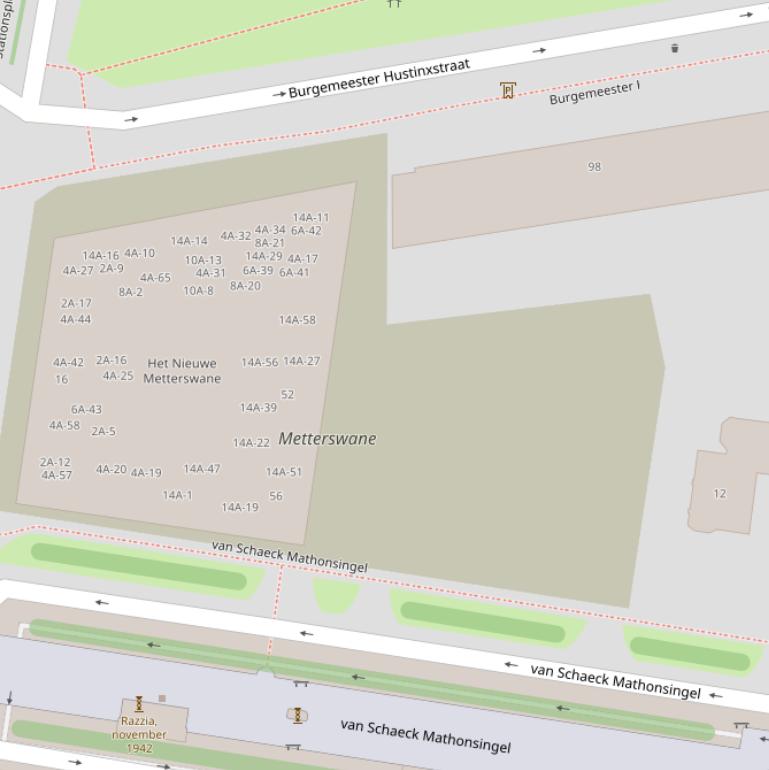 Kaart van  Achter Metterswane.