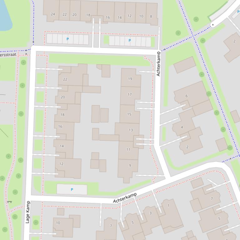 Kaart van  Achterkamp.